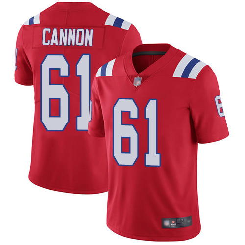 New England Patriots Football 61 Vapor Limited Red Men Marcus Cannon Alternate NFL Jersey